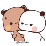 😌 Peach Sticker милый, медведи, пара, любовь, мультфильм, анимированный, персик, стикер telegram sticker