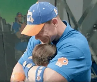 💚 John Cena Never Give Up Wrestler, John Cena, Niemals aufgeben, Umarmung, Motivierend telegram sticker