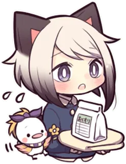 🤒 おこしり Chibi, Animé, Mignon, Animal, Nourriture, Kawaii whatsapp sticker