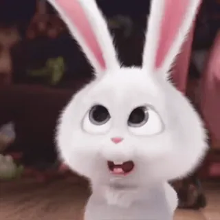 🤔 Snowball The Secret Life of Pets rabbit, animal, cute, bunny, white, cartoon, pet telegram sticker