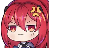 😡 angry, anime, red hair, displeased, cartoon telegram sticker