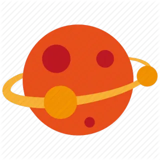 🌐 planet, space, orange, saturn, ringed planet, solar system telegram sticker