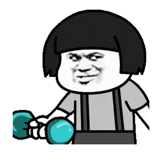 ➖ cartone animato, personaggio, manubrio, esercizio, meme, divertente telegram sticker