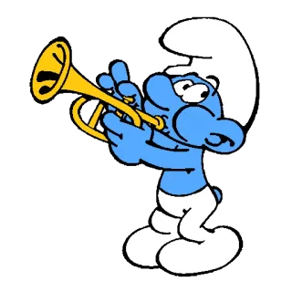 🎺 Smurf การ์ตูน, เพลง, ทรัมเป็ต, สเมิร์ฟ whatsapp sticker