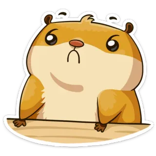 😮 hamster, fofo, animal, roedor, adesivo, desenho animado telegram sticker