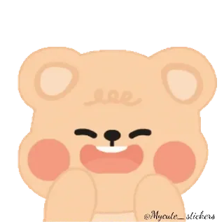 🐻 @Mycute_ słodki, miś, kreskówka, szczęśliwy, kawaii, postać, zwierzę telegram sticker