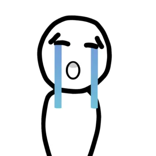 😭 llorando, triste, emoción, lágrimas, dibujos animados, personaje telegram sticker