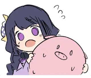 🐷 Anime, Mädchen, Cartoon, Süß, Schwein, Sticker telegram sticker