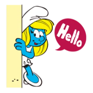 🙂 Smurfette The Smurfs Hello Smurfette, Os Smurfs, desenho animado, cumprimento, olá telegram sticker