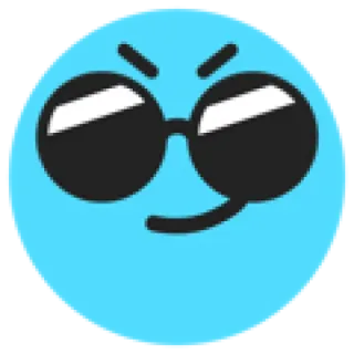 😎 guay, gafas de sol, azul, círculo, emoticono telegram sticker