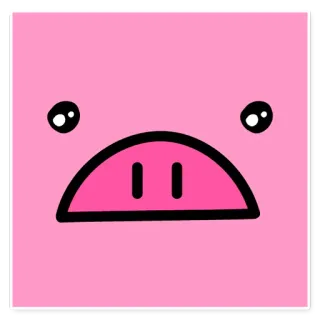 🐽 свинья, животное, мультфильм, розовый, лицо telegram sticker