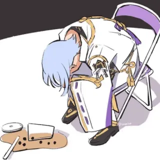 🏖 anime, manga, sad, spilled drink, exhausted, character telegram sticker