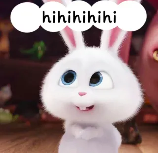 😁 Snowball The Secret Life of Pets hihihihihi 토끼, 귀여운, 애완동물, 동물, 깜찍한 whatsapp sticker