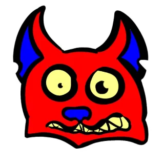 😟 quái vật, sinh vật, đỏ, hoạt hình, động vật, hình minh họa telegram sticker