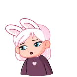 😄 Anime, Carino, Orecchie da coniglio, Cartone animato, Ragazza, Personaggio, Sorridendo telegram sticker