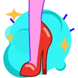 👠 tacones rojos, tacones altos, moda, calzado, glamour, pierna rosa telegram sticker