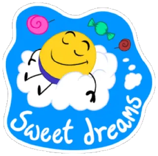 💤 Sweet dreams mimpi indah, kartun, permen, awan, stiker telegram sticker