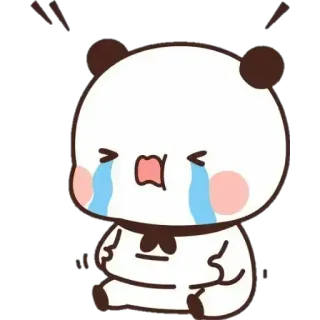 😭 panda, pleurer, triste, dessin animé, animal, kawaii, émotions, personnage telegram sticker