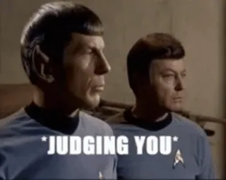 👀 Spock Star Trek *JUDGING YOU* สป็อค, สตาร์เทรค, ตัดสิน, วัลแคน, รายการทีวี telegram sticker