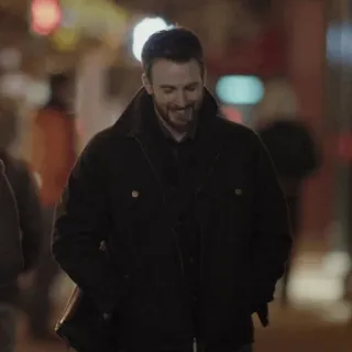 🦇 uomo, notte, strada, camminare, giacca, Chris Evans telegram sticker