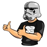 👍 stormtrooper, star wars, giơ ngón tay cái, mũ bảo hiểm, fan, khoa học viễn tưởng telegram sticker