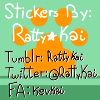 👌 Stickers By:
Ratty Kai
Tumblr: Ratty kai
Twitter:@RattyKai
FA: Kevkai stickers, rattykai, tumblr, twitter, kevkai, kunst, sociale media telegram sticker