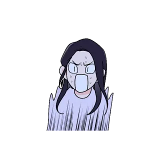 😖 충격, 여자, 만화, 표정 telegram sticker