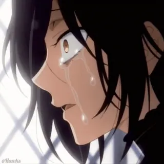 😭 Anime, Smutny, Płaczący, Emocjonalny, Kreskówka, Postać telegram sticker