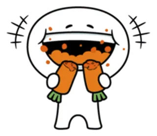 😋 Cartoon, Grappig, Humor, Personage, Eten, Eten telegram sticker