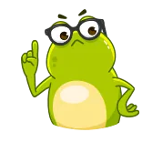 ☝️ rã, nerd, adesivo, óculos, engraçado, desenho animado, animal telegram sticker