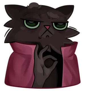 👌 кот, ок, жест рукой, домашнее животное, животное, мем telegram sticker
