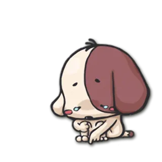 😢 smutny, pies, kreskówka, szczeniak, słodki telegram sticker