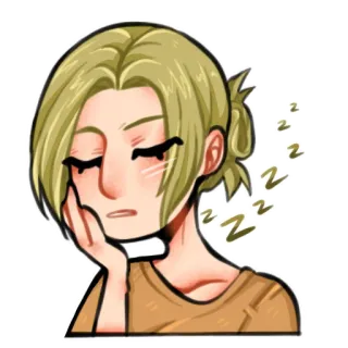😴 sleepy, tired, napping, cartoon, anime style telegram sticker