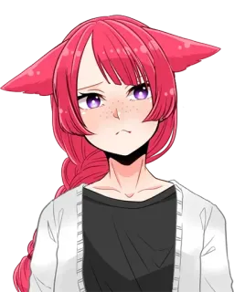 🥺 аниме девушка, кошачьи ушки, розовые волосы, милая, каваий, манга whatsapp sticker