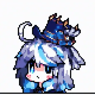 🥰 Pixel art, Chibi, Styl anime, Słodki/a, Dziewczyna, Sztuka cyfrowa telegram sticker