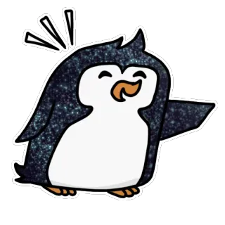 🤣 pingüino, dibujo animado, animal, lindo, feliz, adhesivo telegram sticker