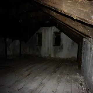 👁 attic, dark, empty, room, creepy, abandoned, interior telegram sticker