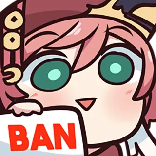 🔨 BAN ห้าม, อนิเมะ, สติกเกอร์, อารมณ์, ห้าม, ไม่ telegram sticker