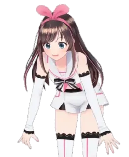🏋 Kizuna AI Ragazza anime, Youtuber virtuale, Kizuna Ai, Vtuber, Fiocco rosa, Personaggio anime telegram sticker