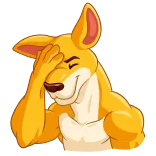 🤦♂️ canguro, facepalm, decepción, vergüenza, músculo, animal telegram sticker