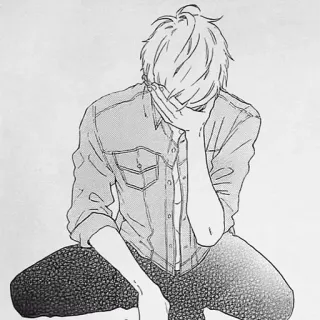 🤦 Anime, Triste, Ragazzo, Manga, Emozionale, Piangente telegram sticker