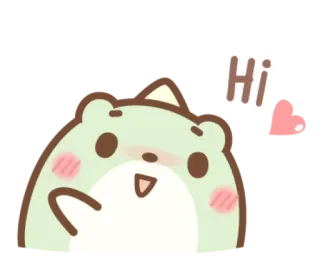 👋 Hi fofo, kawaii, oi, olá, coração, urso telegram sticker