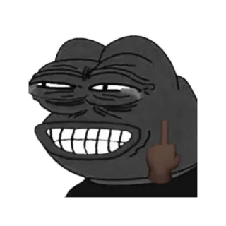 😂 pepe, meme, jari tengah, menyinggung whatsapp sticker