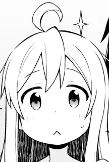 😕 anime, manga, cartoon, cute, girl, character whatsapp sticker