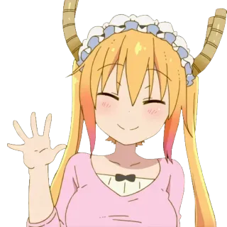 Maid Dragon telegram stickers
