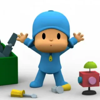 🎃 Pocoyo desenho animado, Pocoyo, crianças, caixa de ferramentas, brinquedo telegram sticker