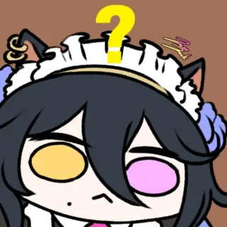 ❤️ anime, catgirl, question mark, kawaii, maid, cartoon, character telegram sticker