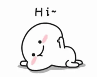 😂 Hi~ cartone animato, dito medio, gesto offensivo, carino, illustrazione telegram sticker