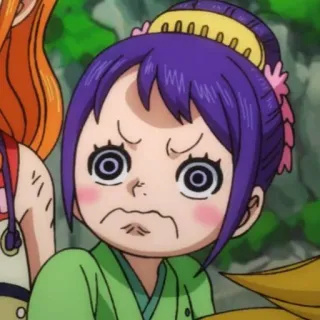 😵‍💫 Kozuki Hiyori One Piece Аниме, Мультфильм, Женщина, Хиёри, Козуки Хиёри, One Piece, Смешное лицо telegram sticker