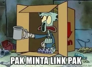 🥺 Squidward Spongebob Squarepants PAK MINTA LINK PAK 章鱼哥, 恳求, 伤心, 卡通 whatsapp sticker